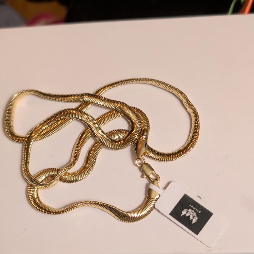 Primus Gold Herringbone Chain Necklace